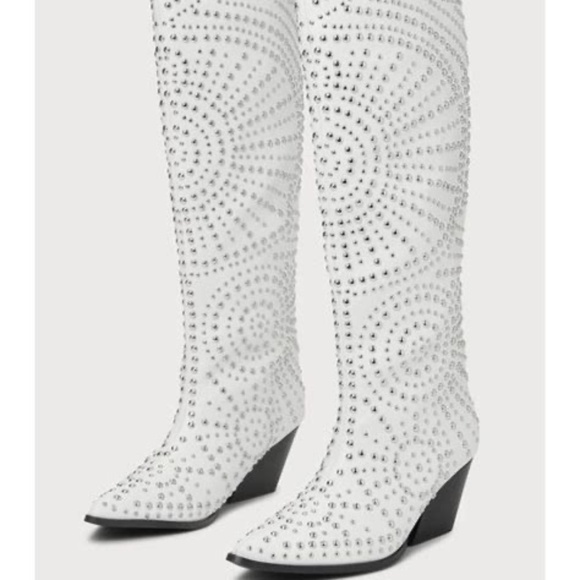 Bellini Zachariah Studded White Boots Size 8 NIB - Picture 5 of 8